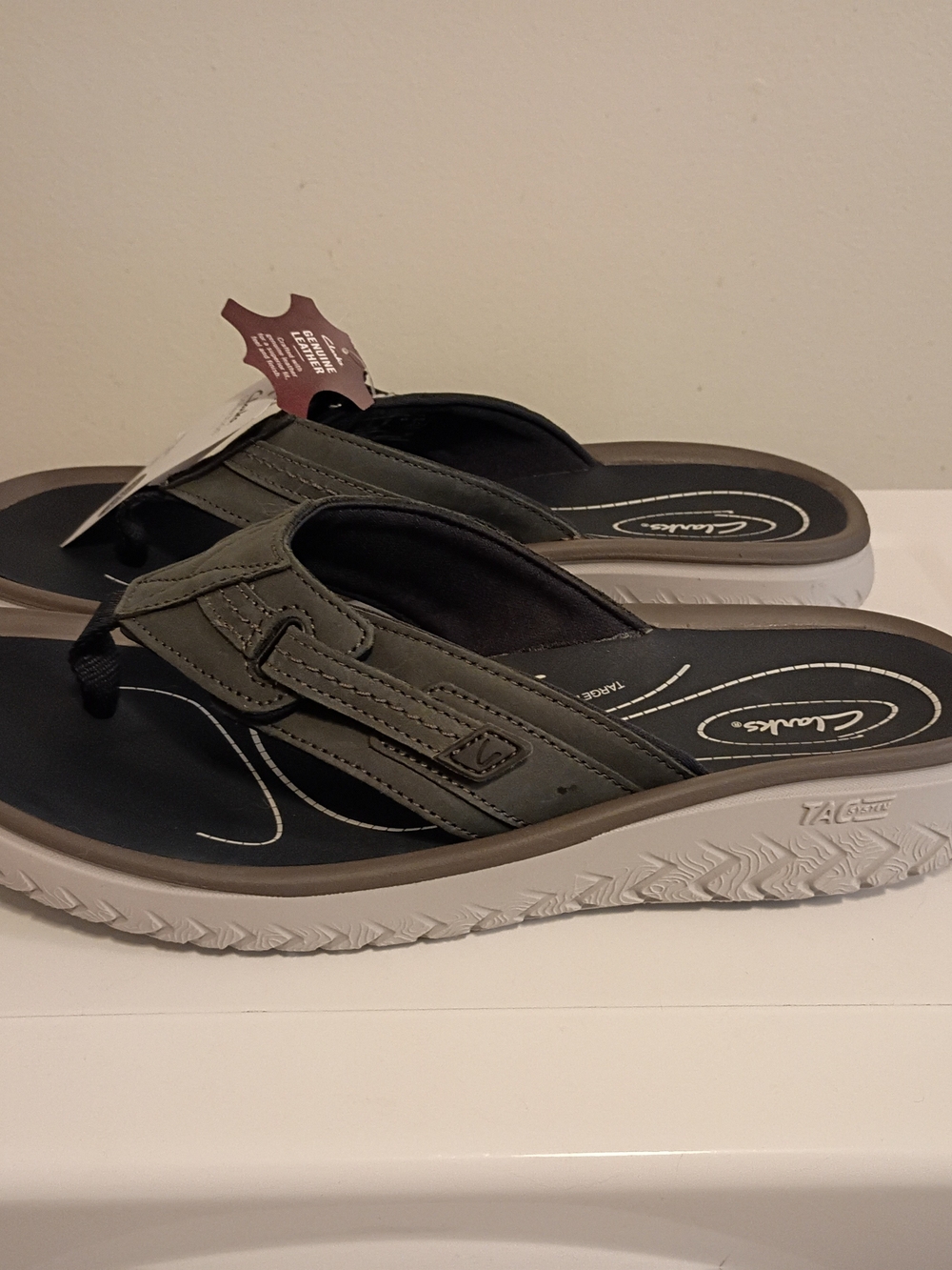 Clarks Men's 10 Flip Flop Sandals Wesley Sun Brand New With Tags No Box Navy